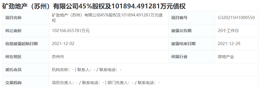 五矿集团拟以10.22亿元转让苏州矿劲地产45%股权及10.19亿元债权_中国网地产 五矿集团拟以10.22亿元转让苏州矿劲地产45%股权及10.19亿元债权_中国网地产